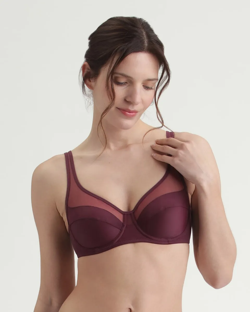 

Бюстгальтер с прочным каркасом Generous с тюлем Dim, рубиновый