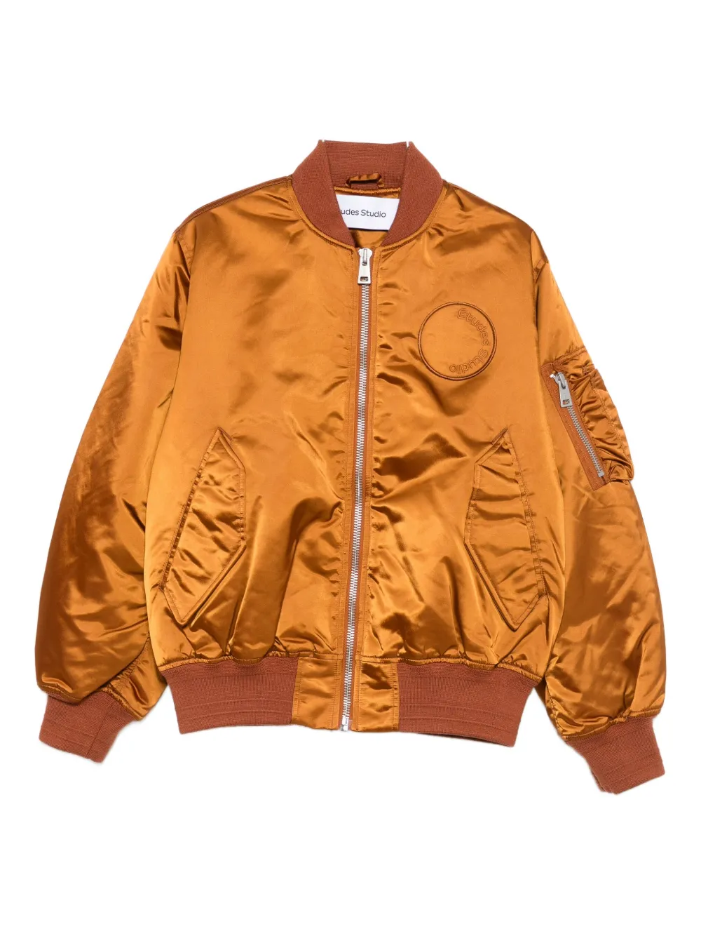 

Атласная бомберная куртка с вышитым логотипом Études Studio, оранжевый
