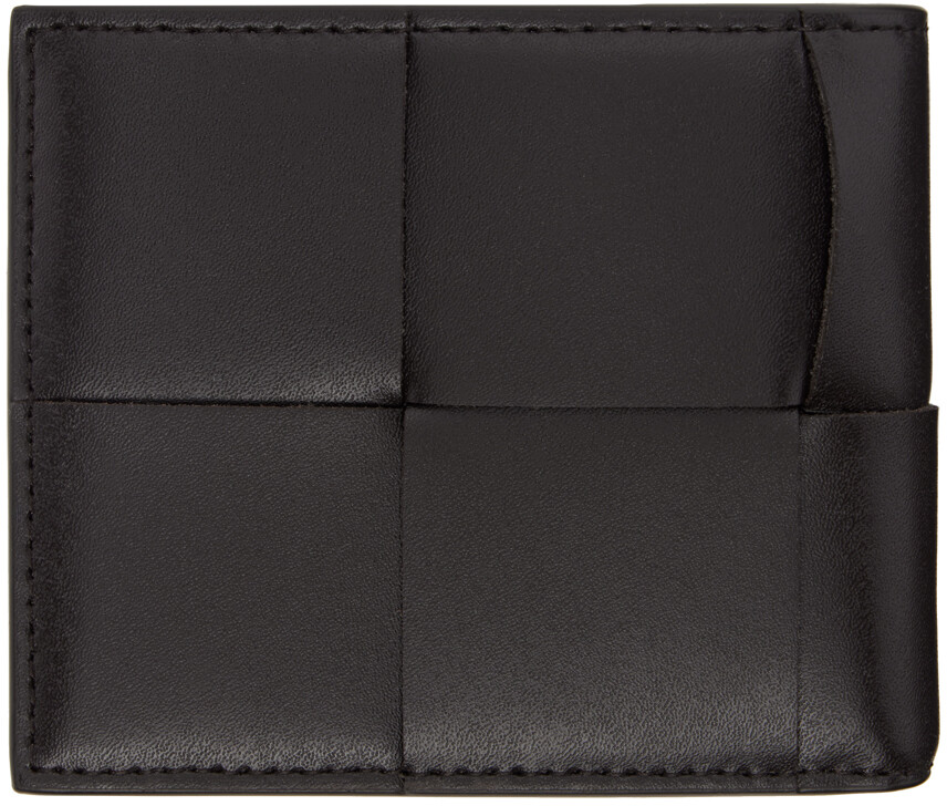 Черно-коричневый складной кассетный кошелек Bottega Veneta — фото 2