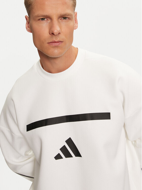Толстовка свободного кроя Adidas, белый — фото 4