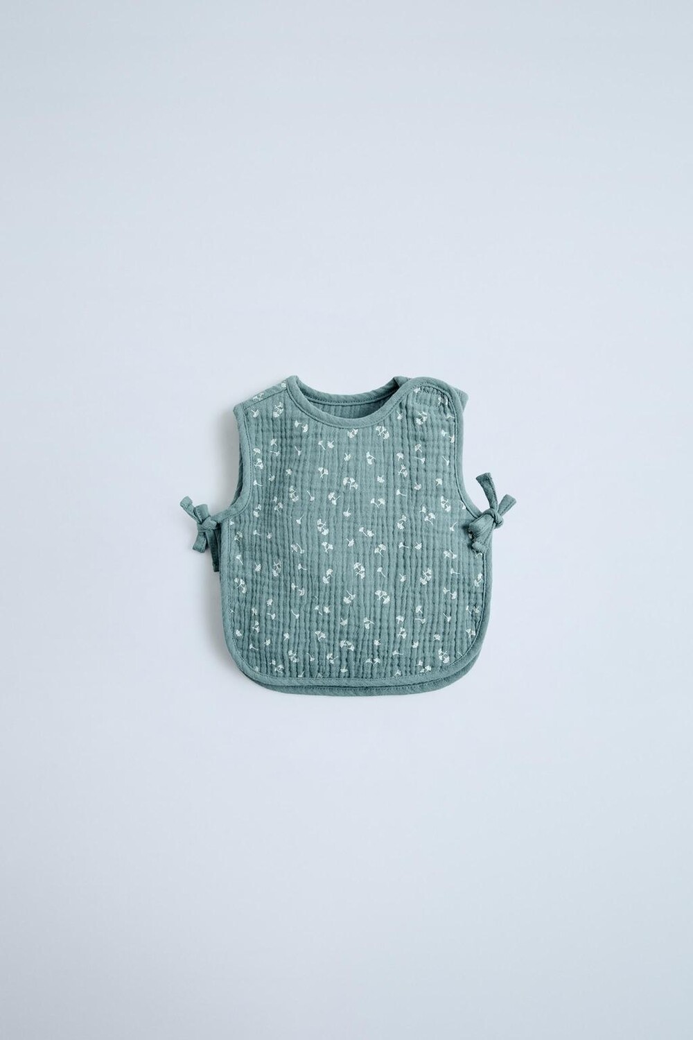 

Текстурированный нагрудник с листьями xl ZARA, цвет duck blue