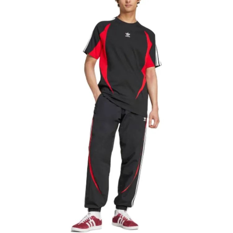 Футболка с вышивкой Archive Trefoil Adidas, черный/better scarlet — фото 4