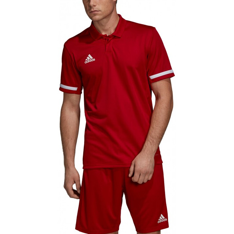 Рубашка поло мужская красная Adidas, красный — фото 3