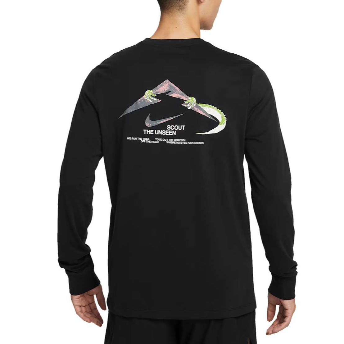 Мужская футболка для бега Trail Dri FIT с длинными рукавами Nike, черный — фото 3