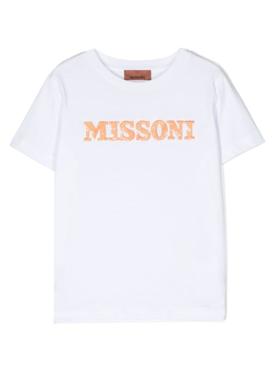 

Missoni Kids футболка с вышитым логотипом и пайетками, белый