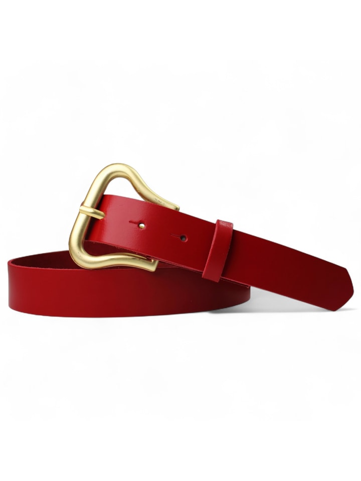 

Женский кожаный ремень, золото, красный FRONHOFER