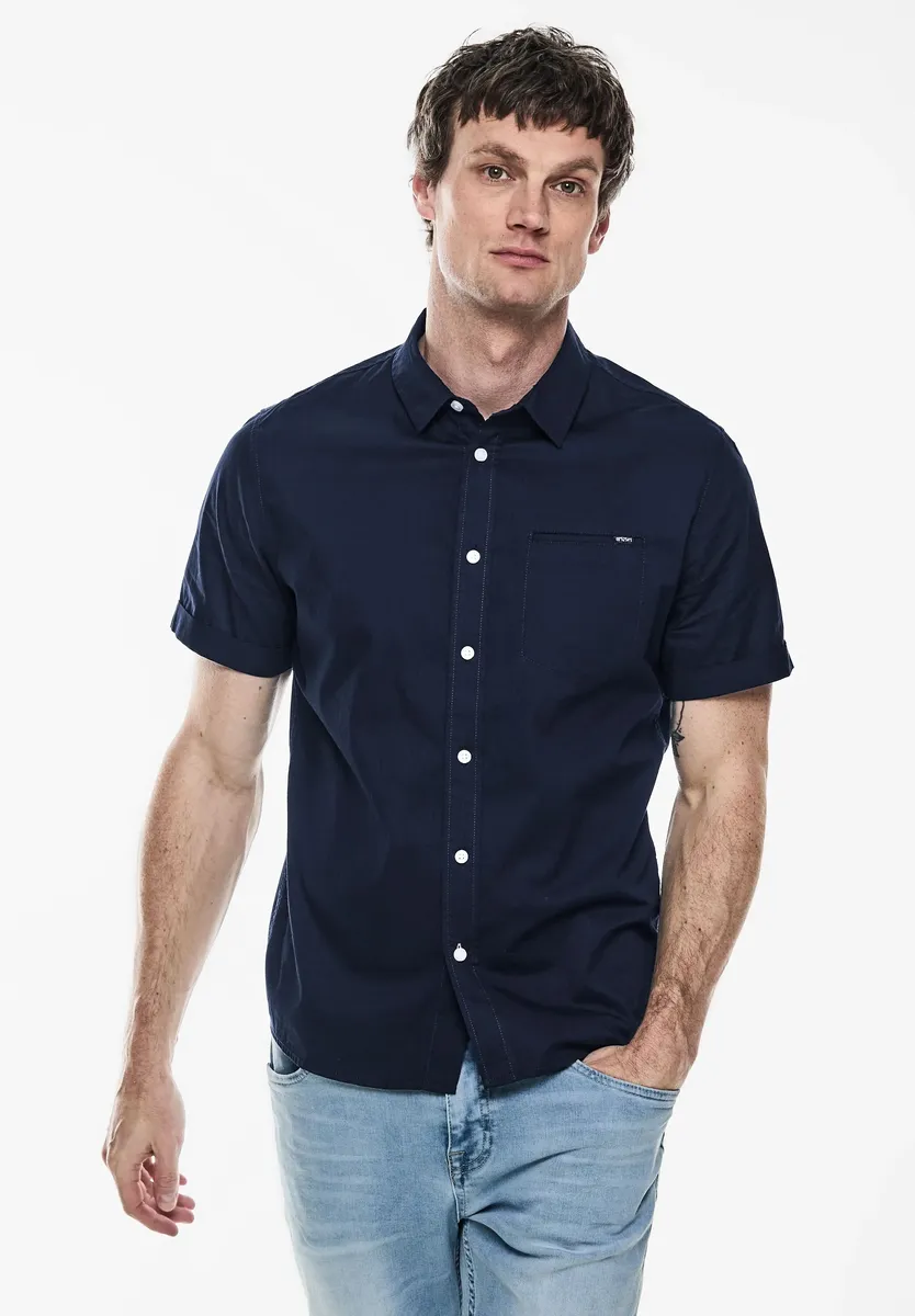 

STREET ONE MEN рубашка с короткими рукавами, из чистого хлопка, синий