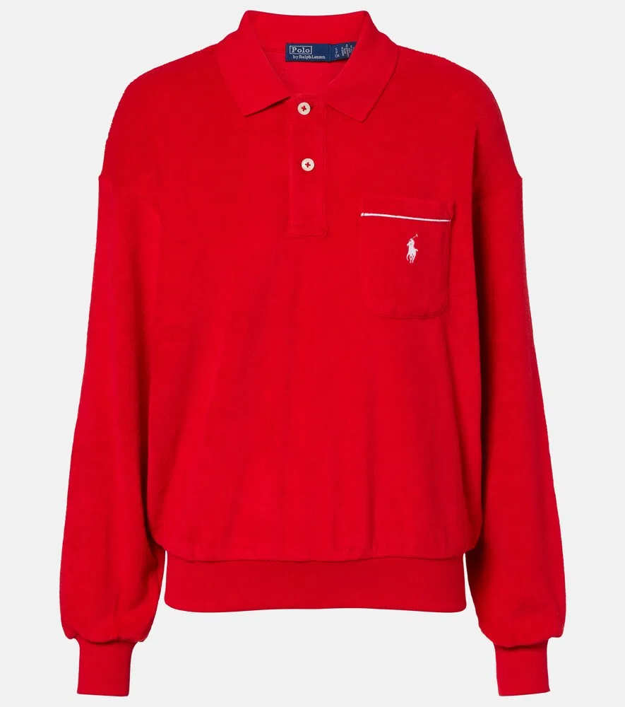 Поло из махровой ткани из смесового хлопка Polo Ralph Lauren, красный