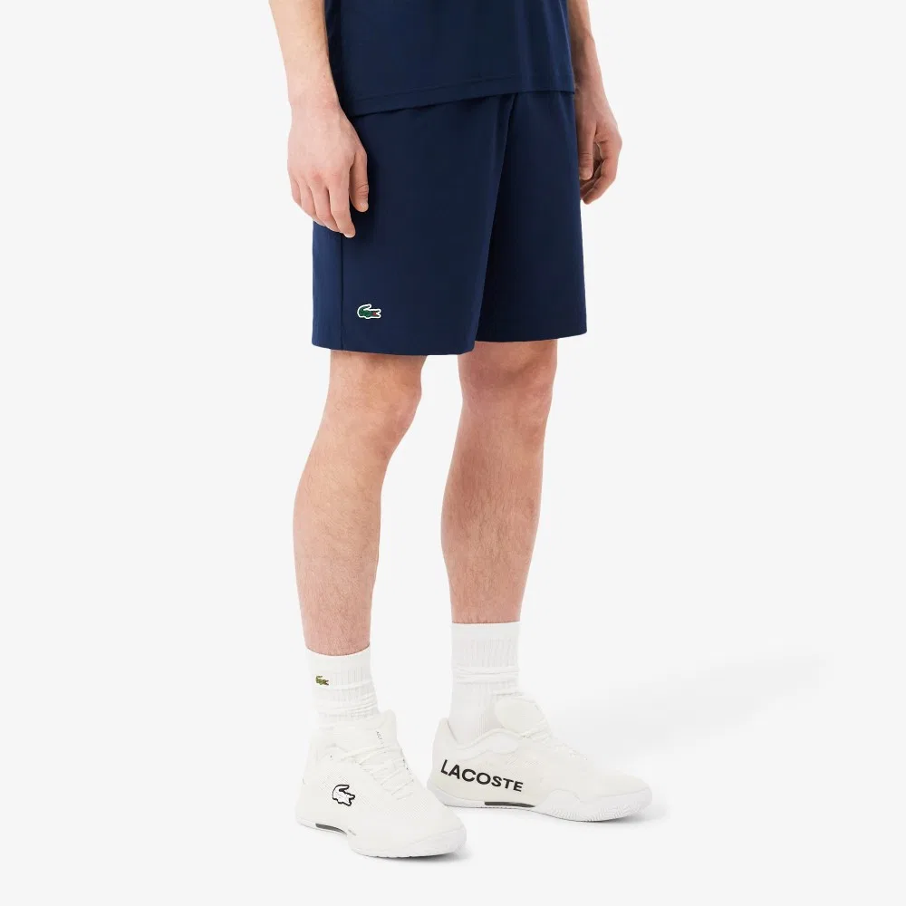 Мужские базовые тканые тренировочные шорты тёмно-синие от Lacoste — фото 2