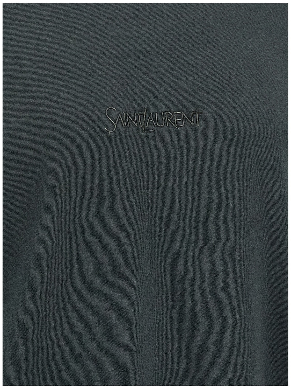 Футболка с вышитым логотипом SAINT LAURENT, черный — фото 4