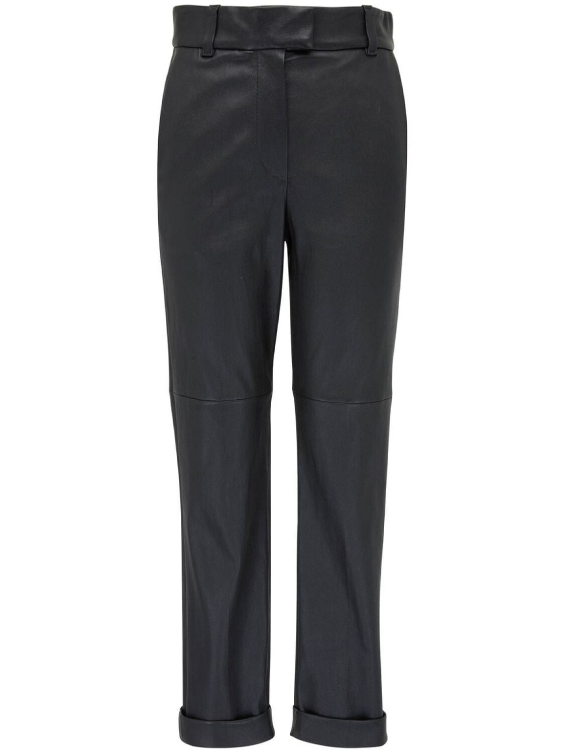 

Brunello Cucinelli кожаные брюки с завышенной талией, черный