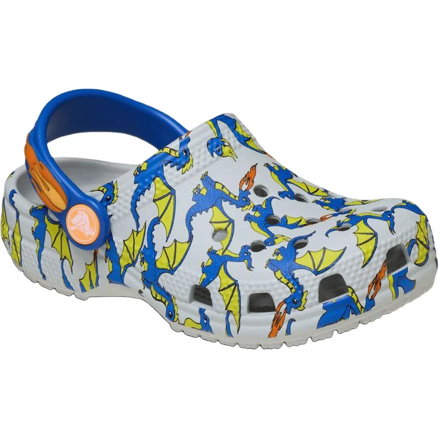 Crocs Классические клоги дышащие низкие детские кроссовки white blue — фото 3