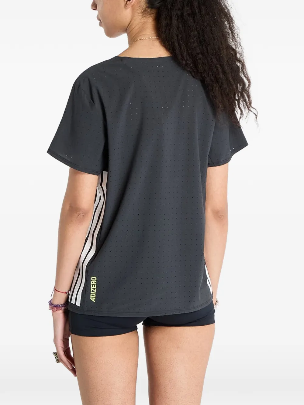Беговая футболка Adizero с перфорацией Adidas, черный — фото 4