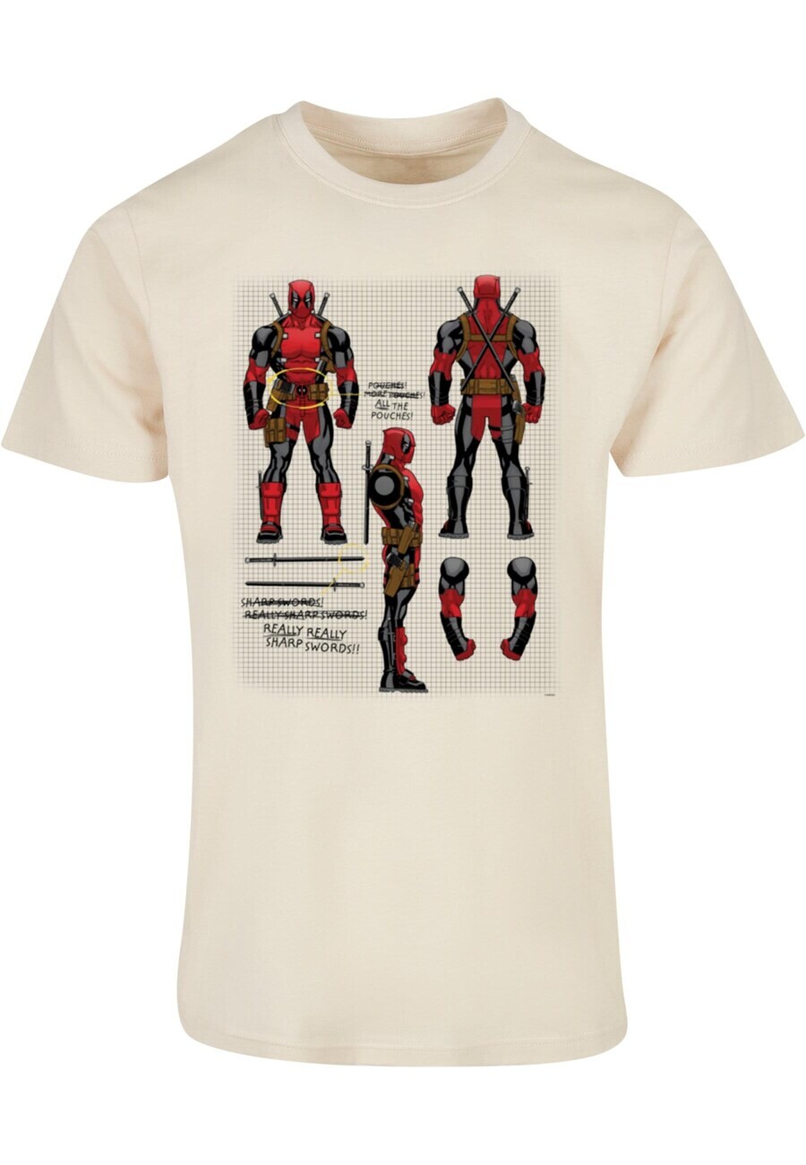 

Классическая футболка ABSOLUTE CULT Shirt Deadpool - Action Figure Plans, светло-бежевый