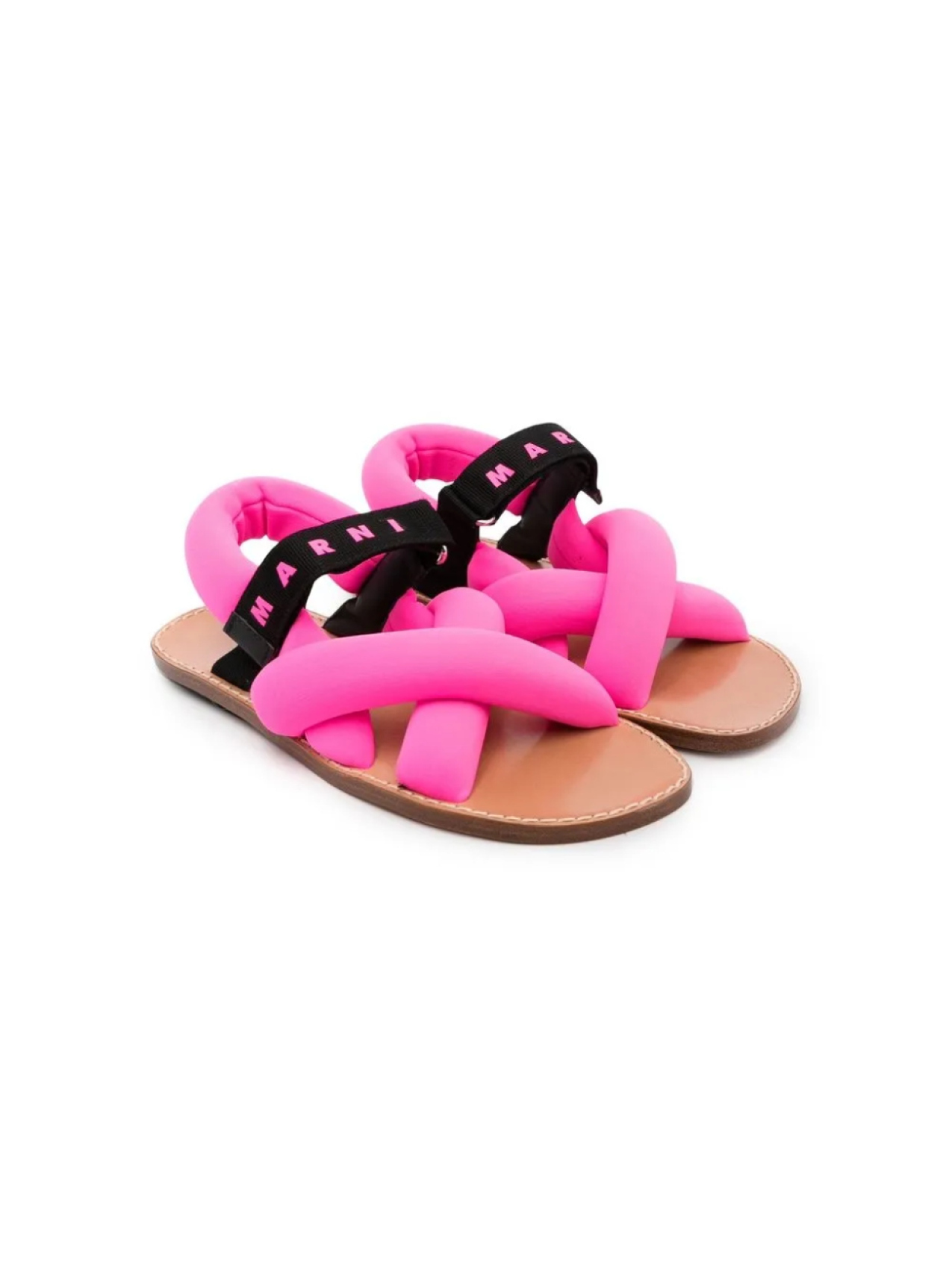 

Сандалии с ремешками и логотипом Marni Kids, розовый