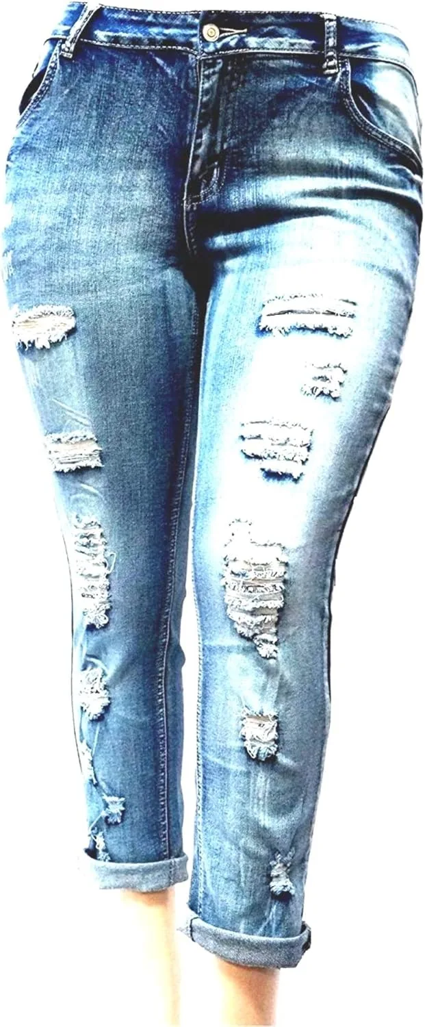 

Jack David женские джинсы plus size рваные синие джинсы distressed stretch Jack David 1826 jeans