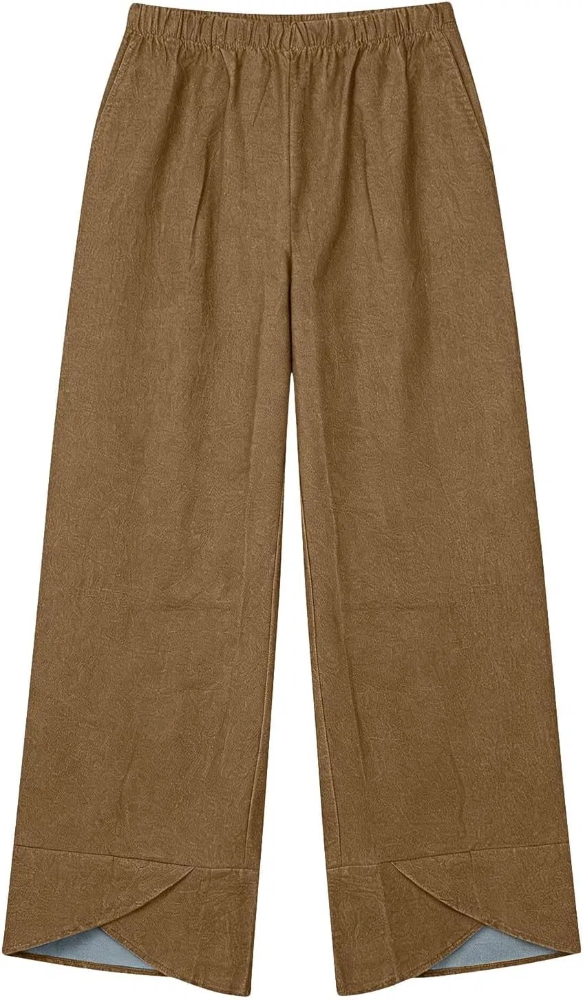 Джинсы широкие женские, Casual, Brown — фото 4