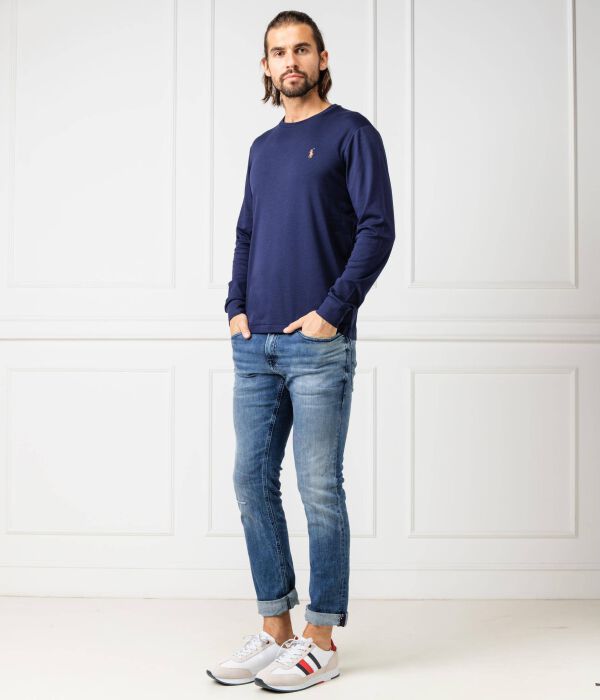 Лонгслив Polo Ralph Lauren Custom Slim Fit, синий — фото 2