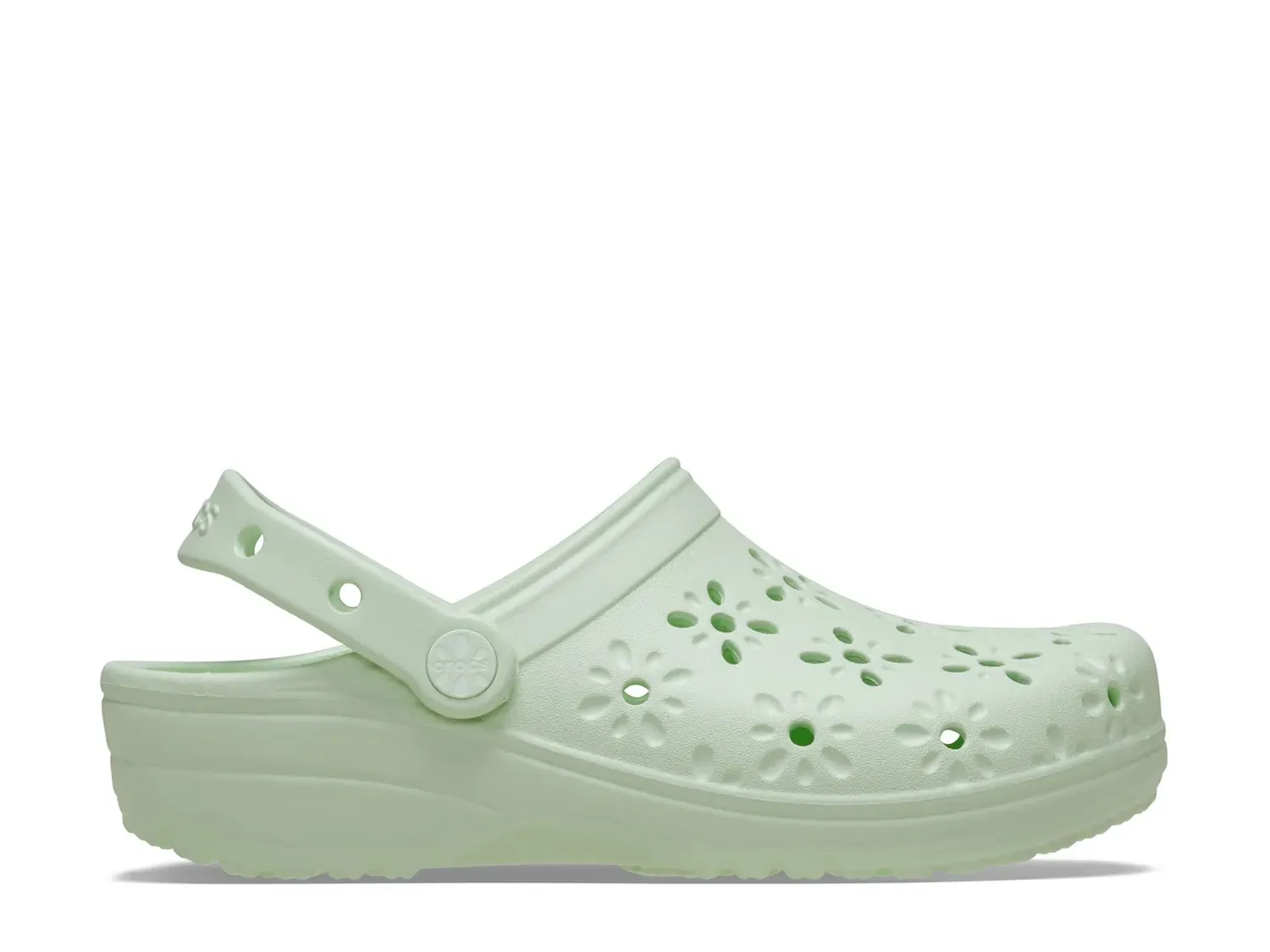Сабо Crocs Floral Cut Out — женские, светло-зеленые — фото 4