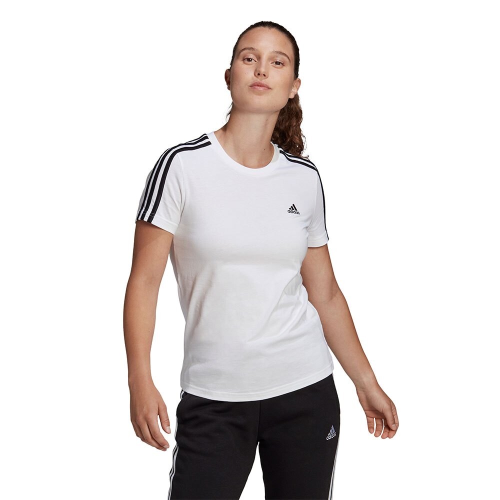 

Футболка adidas Essentials Slim 3 Stripes, белый