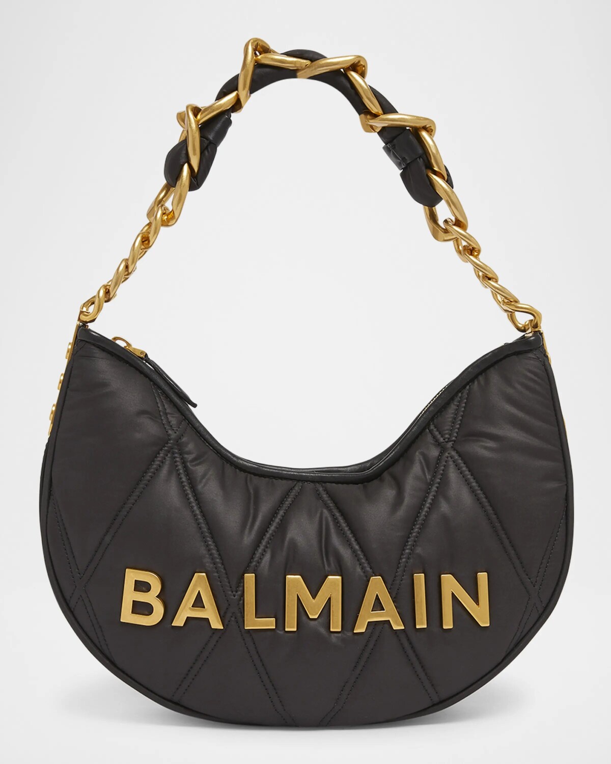 

Сумка на плечо 1945 Moon из стеганого нейлона с сеткой Balmain, цвет Eaf Noirkaki