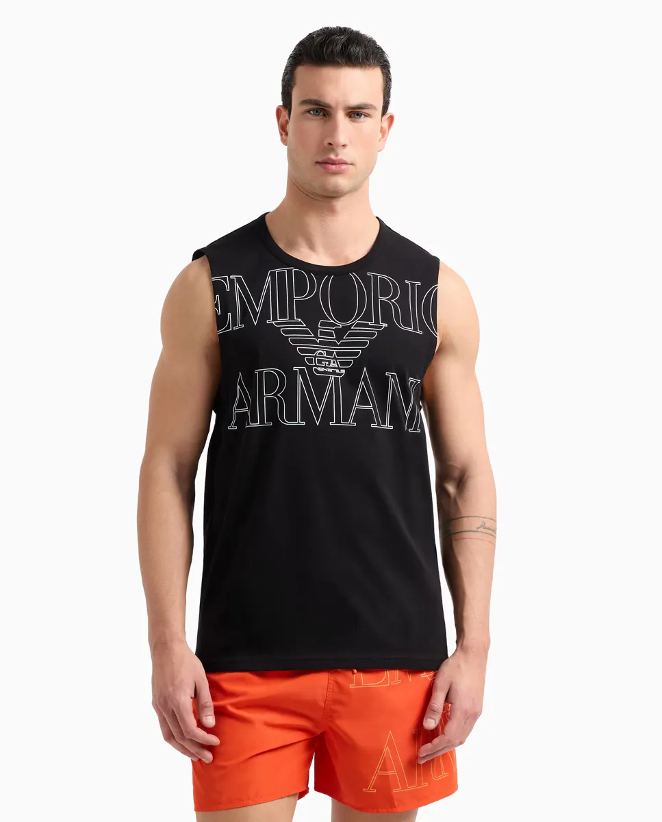 

Мужская футболка без рукавов с мегалоготипом Armani, черный