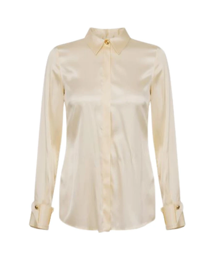 

Блузка из поплина с бантом Elisabetta Franchi, бежевый