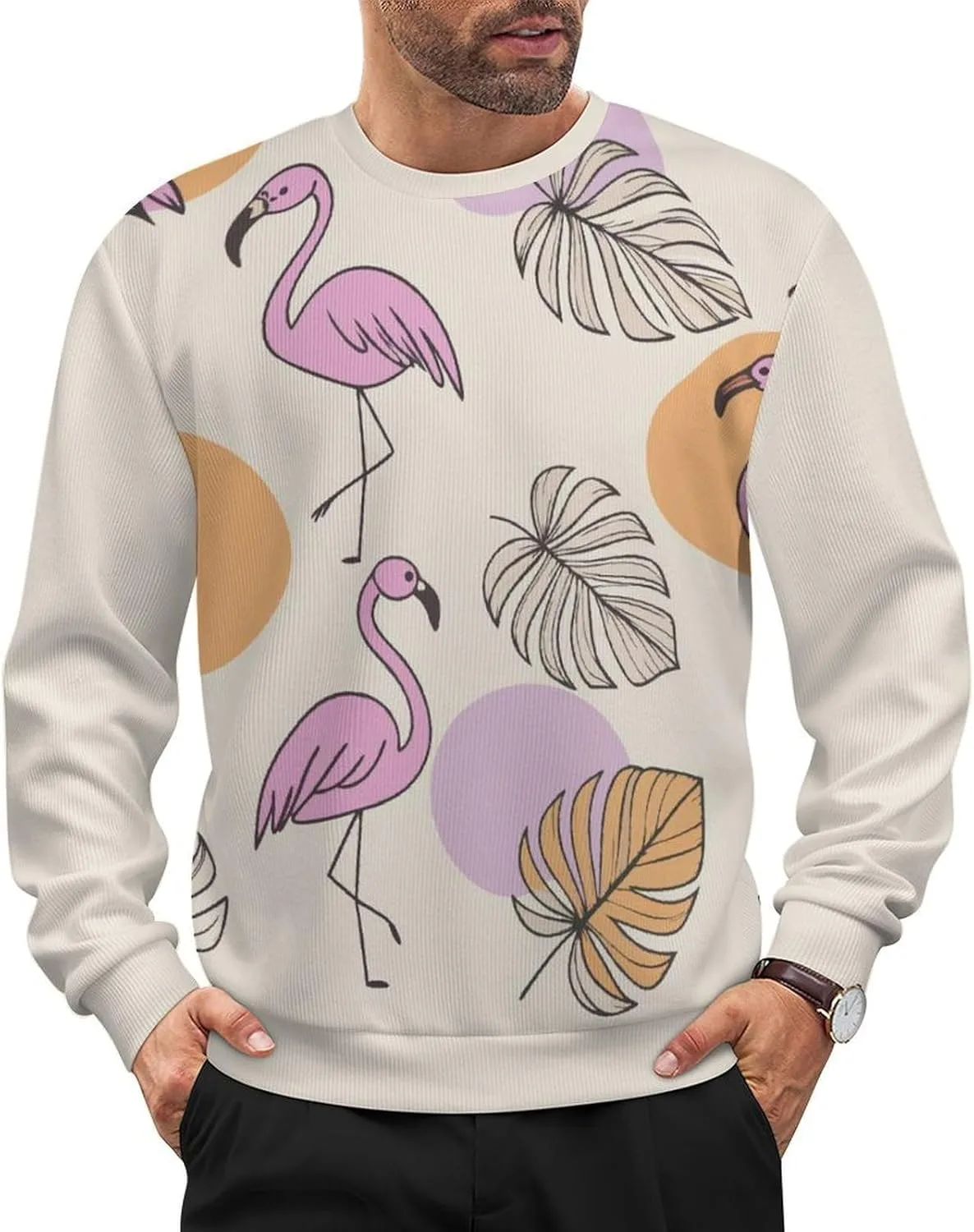 

Свитер с принтом Animal Print, мужской, с длинными рукавами HLSDFRES