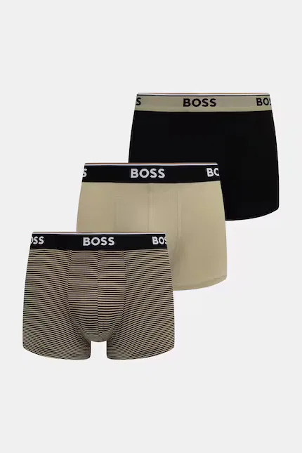Боксеры из эластичного хлопка 3 шт Trunk Power Design BOSS, зеленый