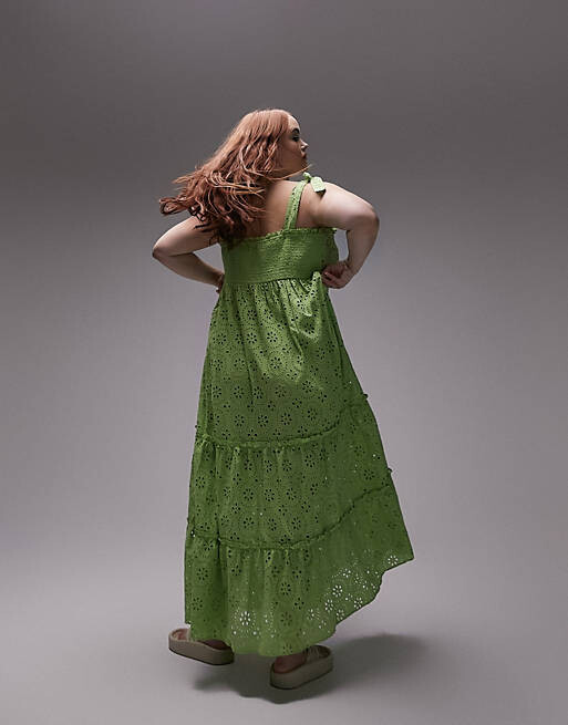 

Зеленое пляжное платье миди миди с завязками Topshop Curve, Зеленый, Зеленое пляжное платье миди миди с завязками Topshop Curve