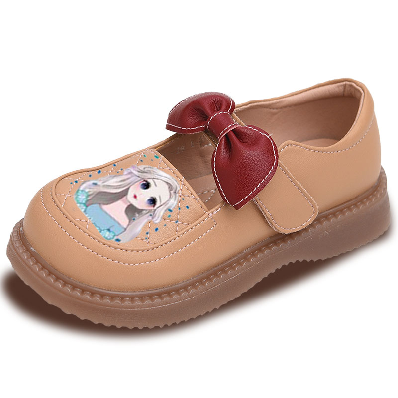 

Противоскользящие износостойкие детские кожаные туфли для детей Budding, розовый