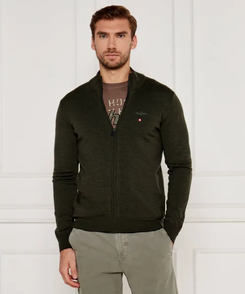 

Шерстяной кардиган Regular fit Aeronautica Militare, зеленый
