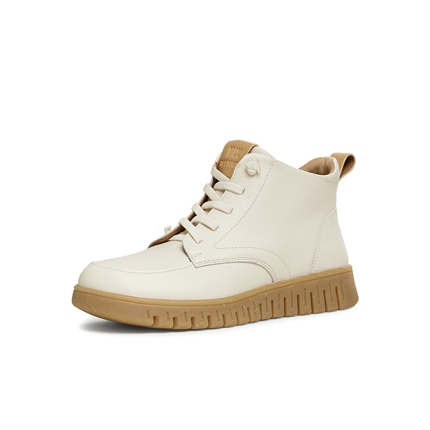 Teenmix Женские замшевые ботинки с меховой подкладкой бежевые, цвет Beige (Fleece-Lined) — фото 2
