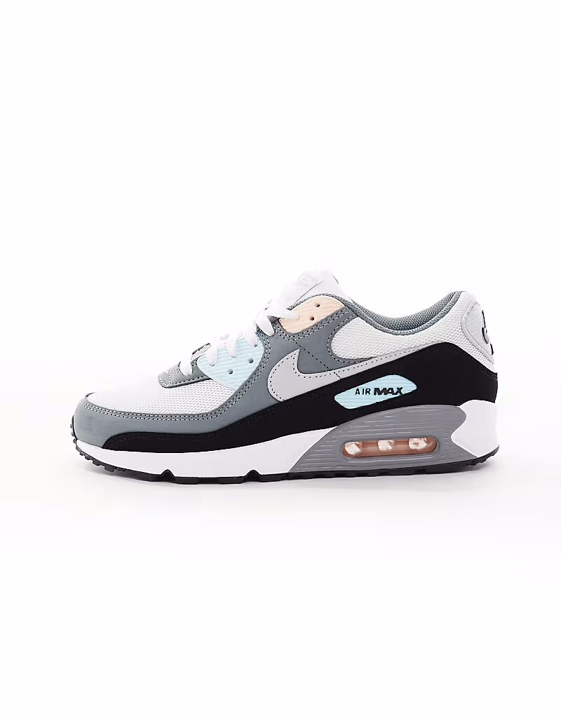 Кроссовки Nike Air Max 90 синего и кораллового цветов — фото 2