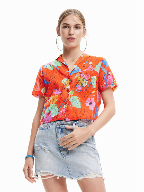 

Рубашка свободного кроя Desigual, оранжевый