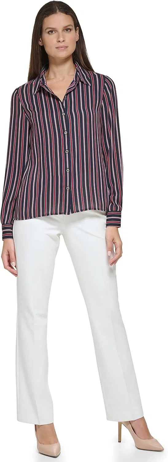 Блуза с принтом, женская, Tommy Hilfiger, алый мульти — фото 2