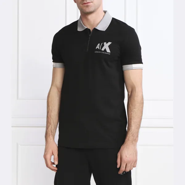 

Рубашка поло стандартного кроя Armani Exchange, черный