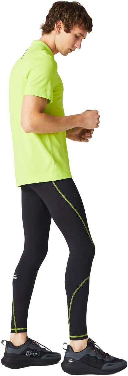 Спортивные брюки Lacoste Lacsote Active, мужские, облегающие, черный/лаймовый — фото 2