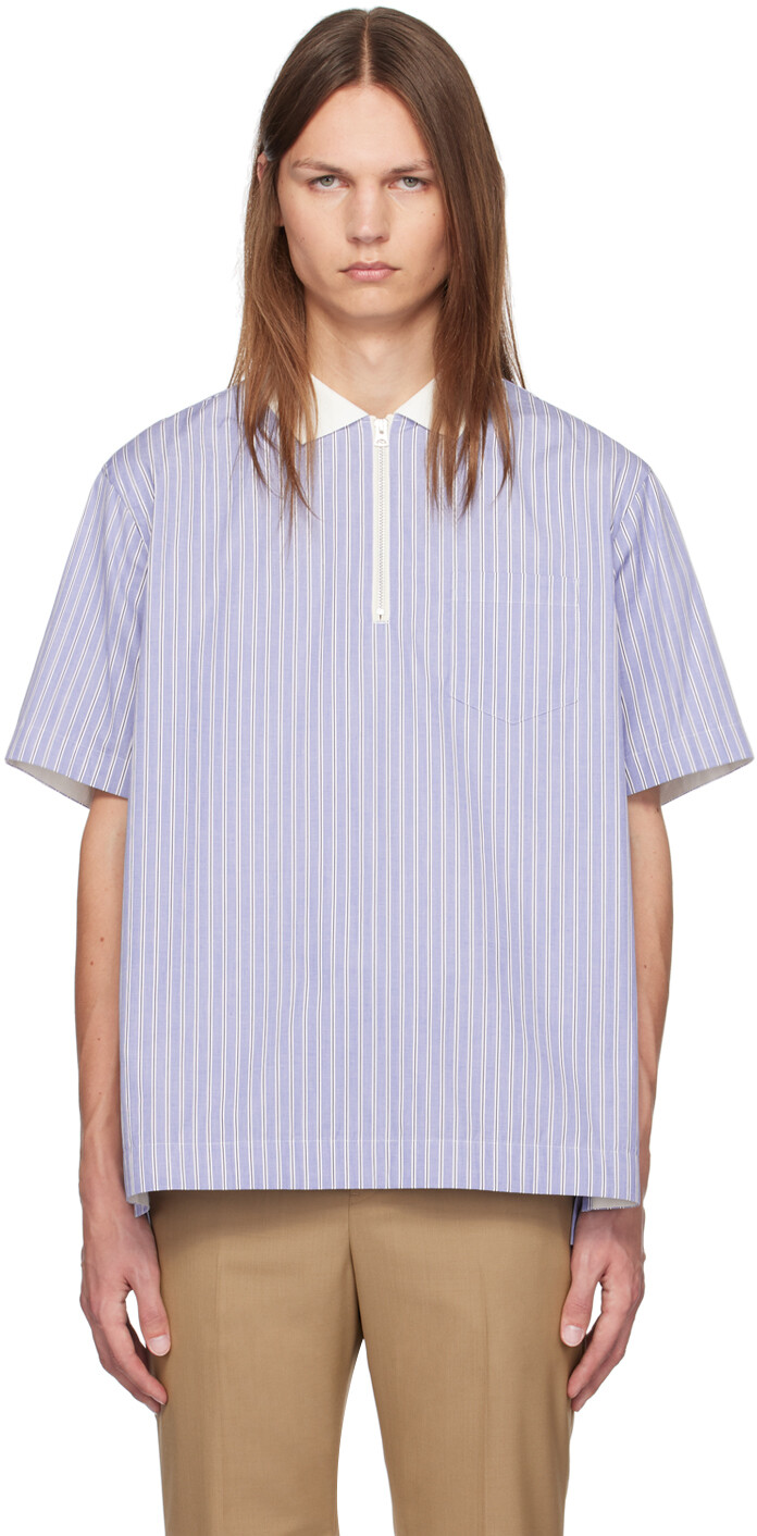 

Синее поло с полумолнией sacai