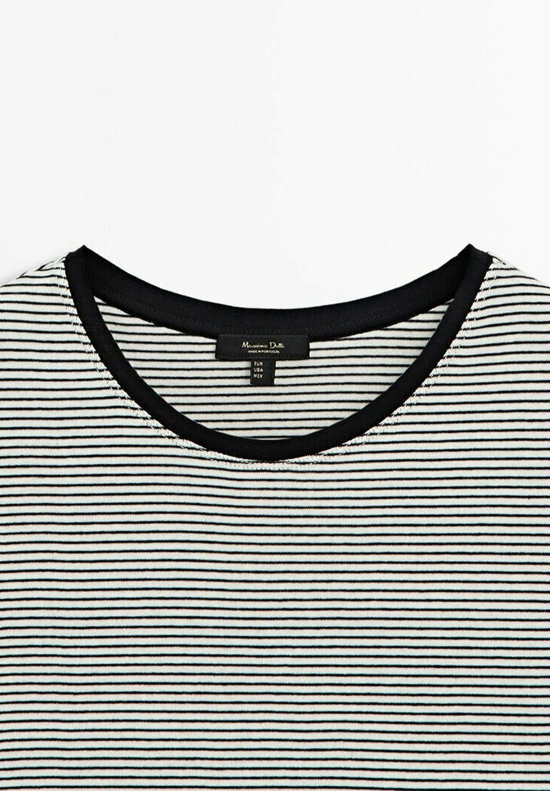 

Футболка с принтом STRIPE Massimo Dutti, черный