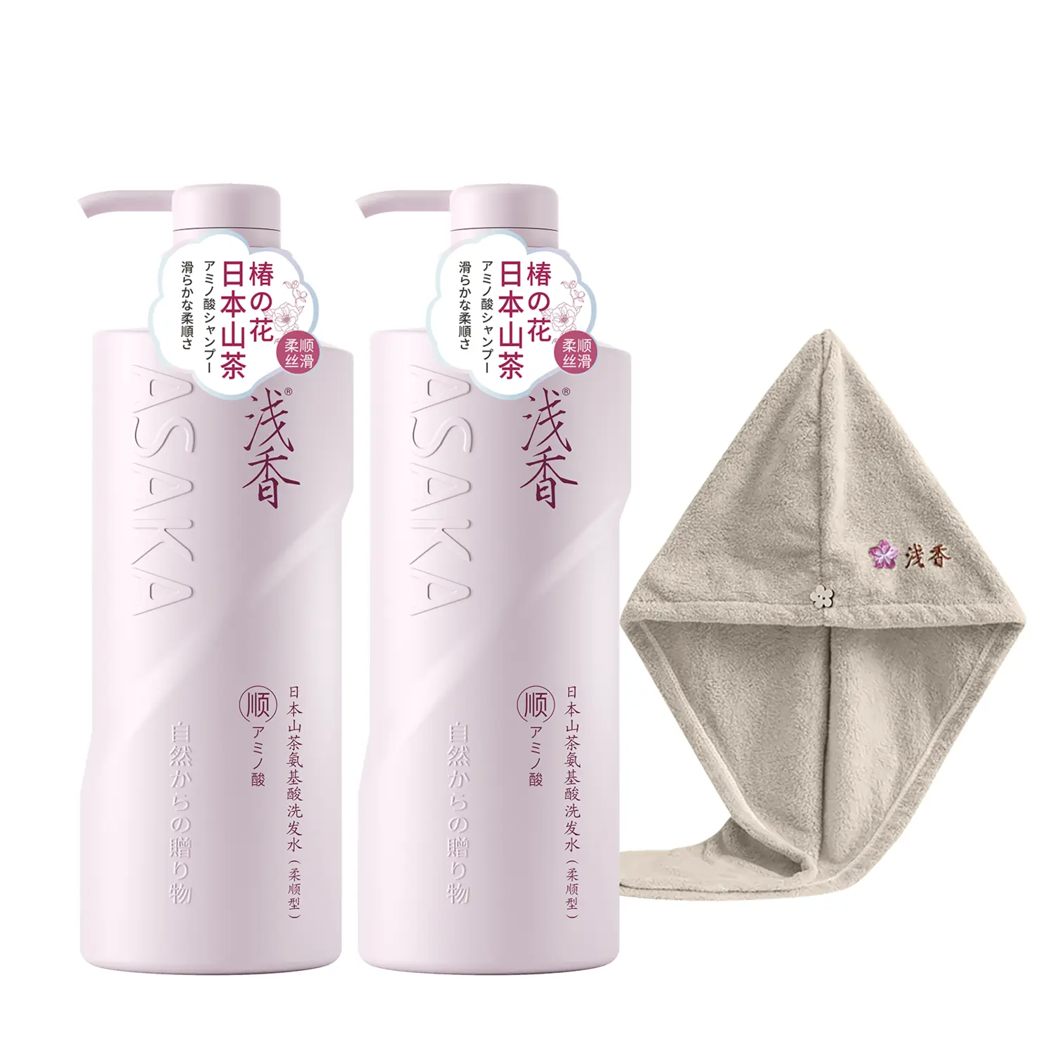 

ASAKA Шампунь Camellia для объема и пышности, контроль жирности, лечение перхоти, снятие зуда, 500г*2