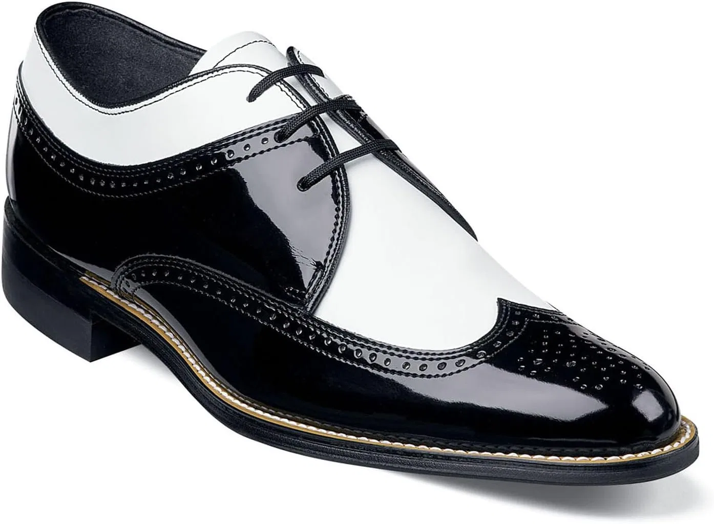 Мужские туфли Stacy Adams Dayton Ostrich Oxford, Black White — фото 2
