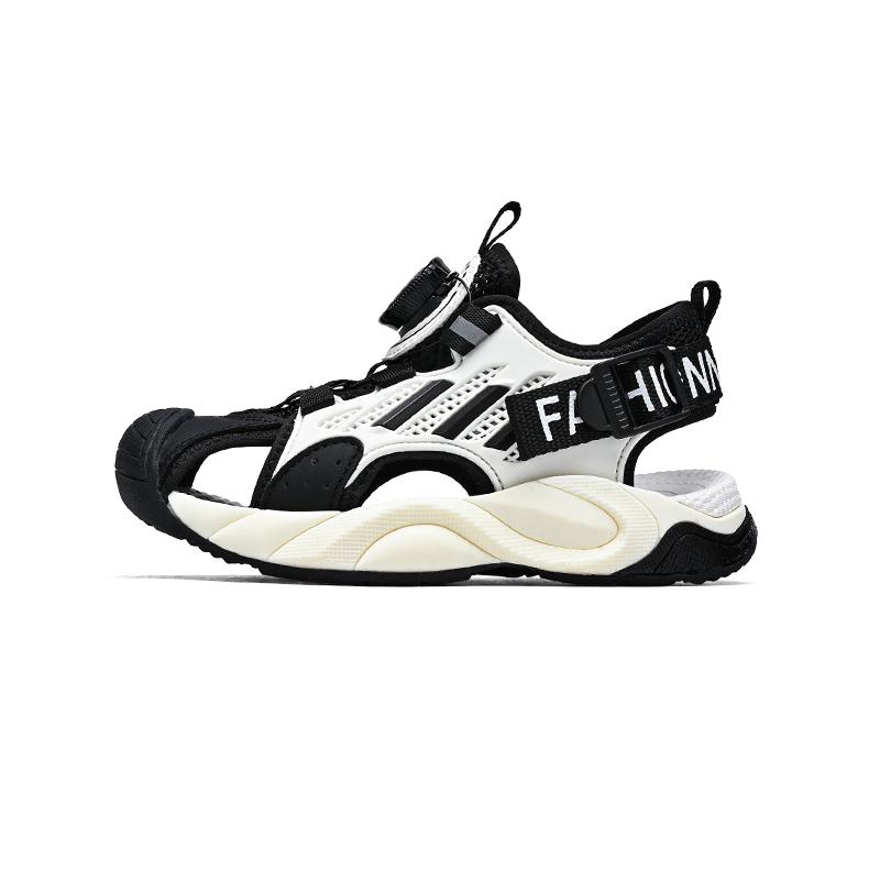 

Сандалии детские, с низким верхом, дышащие, с противоскользящей подошвой, с амортизацией и износостойкостью Wooden houses, черный/белый