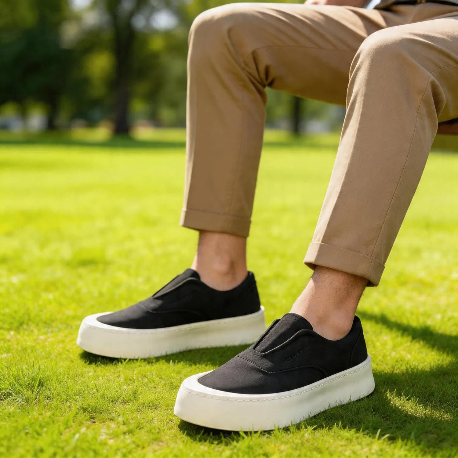 Лоферы мужские повседневные Canvas Shoes Green — фото 3