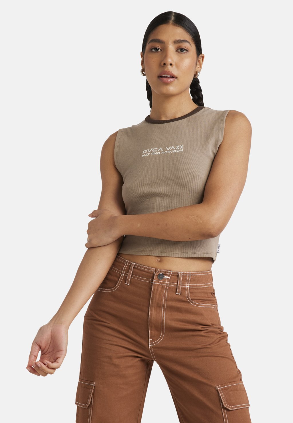 

Топ KÜRZERES TANK RVCA, коричневый