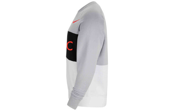 Толстовка Nike Air Max Liverpool Fleece Round Neck Soccer/Football Training Athleisure Casual Sports Colorblock Pullover Gray, серый — фото 3