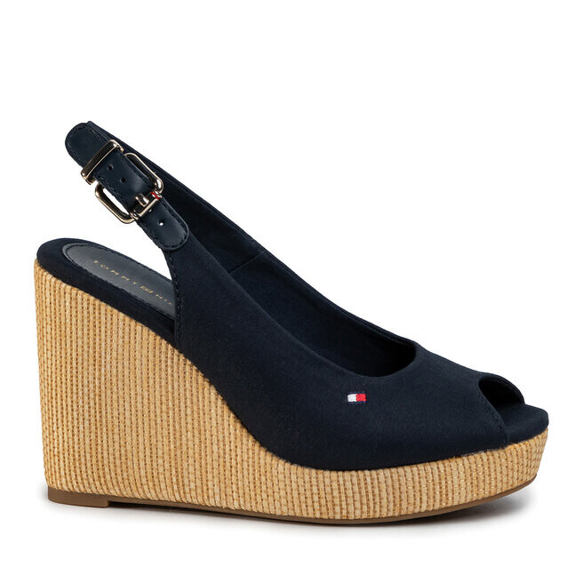 

Сандалии Tommy Hilfiger Iconic Elena Sling Back Wedge FW0FW04789 Desert Sky DW5, темно-синий