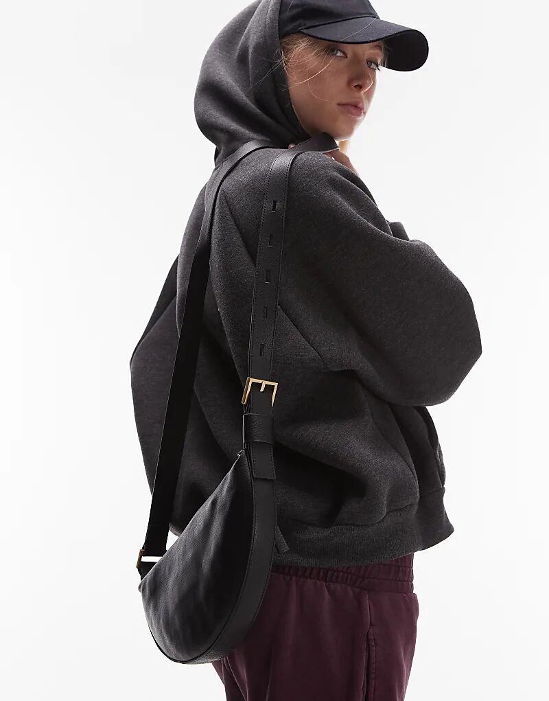

Сумка через плечо из кожи Half Moon черного цвета AllSaints