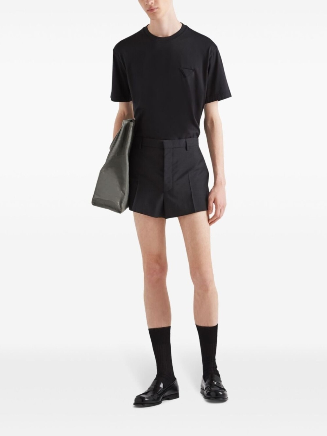 Prada футболка из хлопка с нашивкой-логотипом, черный — фото 2