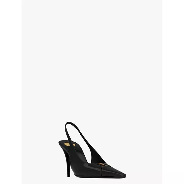 Женские туфли-лодочки Babylone Breteuil с открытой пяткой Saint Laurent, черный — фото 4